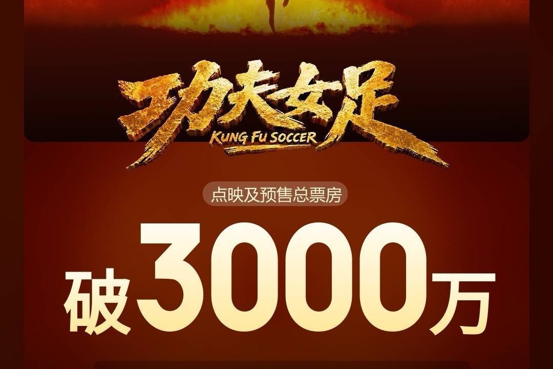 周星驰编剧并执导喜剧电影《功夫女足》映前3天 点映及预售总票房破3000万封面图