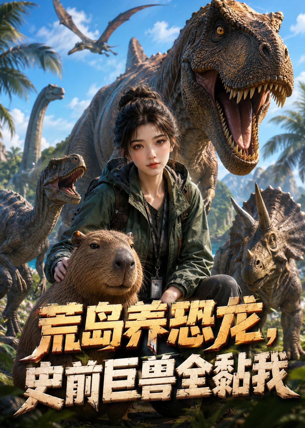 荒岛养恐龙，史前巨兽全黏我封面图